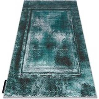 Moderne DE LUXE tæppe 634 Ramme vintage - strukturel grøn / antracit 160x220 cm