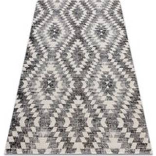 Moderne tæppe MUNDO D7461 diamanter 3D udendørs grå / beige 80x150 cm