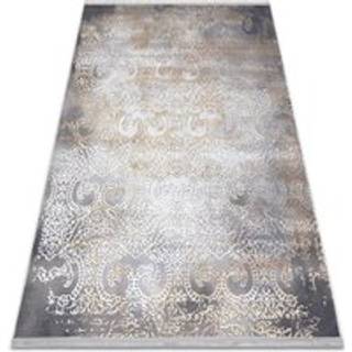 Tæppe LUCE moderne 84 Pynt vintage vasket - Strukturelle grå / sennep 115x170 cm