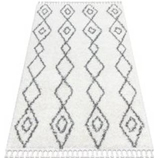 Tæppe UNION 3374 Diamanter, kæde fløde / grå kvaster berberi Marokkansk shaggy 140x190 cm