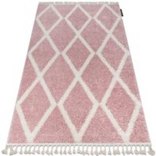 Tæppe BERBER TROIK A0010 lyserød / hvid kvaster berberi Marokkansk shaggy 180x270 cm
