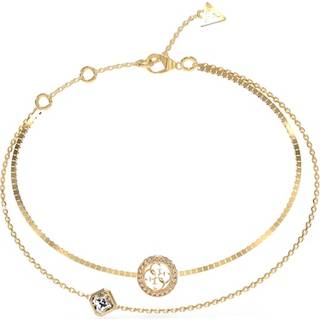 GUESS JUBB04160JW Gold Tone Crystal Double Bracelet - J42749