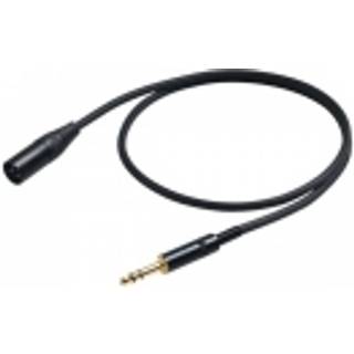 PROEL 6,3mm stereo han - XLR han, 1m, sort