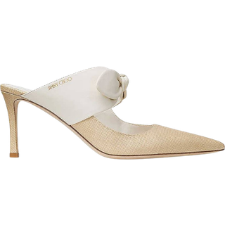 Jimmy Choo Rali 75 raffia and leather mules - beige - EU 41