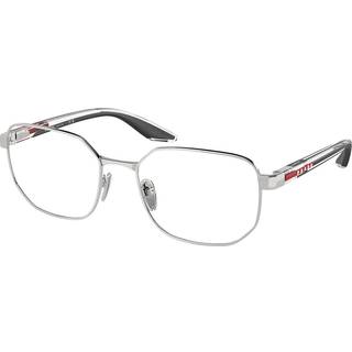 Prada Linea Rossa Mand PS 50QV 1BC1O1 Optiske stel Metal Sølv Transparent Geometrisk Normal