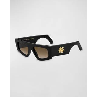 ETRO Unisex ETRO 0032/G/S 807/HA Solbriller Plast Sort Brun Firkantet Normal Skygge