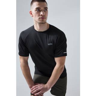 Mens Black Tall Man Active Gym Raglan Regular Fit T-shirt
