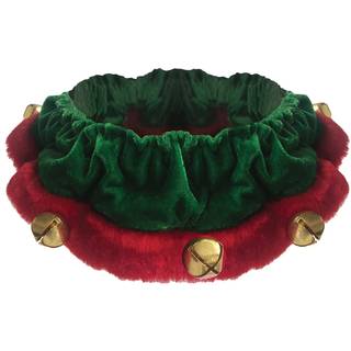Huxley & Kent Ruff Pet Scrunchy | Elf (lille) | Festlig jul/feriehalst?j til hunde/katte | Sjovt str?kbart kostume tilbeh?r | Bl?d krave med klok