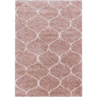 Salsa Rund Shaggy tæppe Skandinavisk - Rosa - 80x80 (Rund)