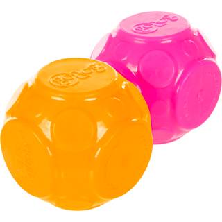Godog 2-pack Silent Squeak Ball Dog Toy Set til Light to Moderate Chewers-Orange/Pink 2-Pack