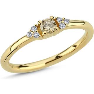 Nuran - Champagne ring i 14 kt guld med i alt 0,21ct