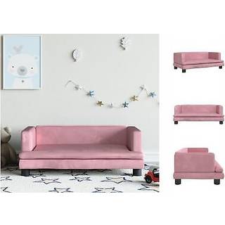 sofa til børn 80x45x30 cm velour lyserød