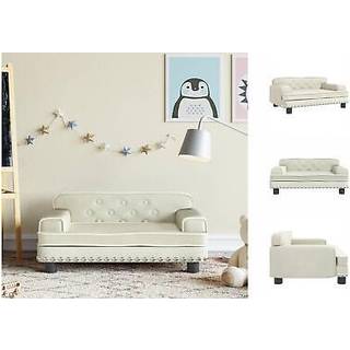 sofa til børn 70x45x30 cm fløjl cremefarvet