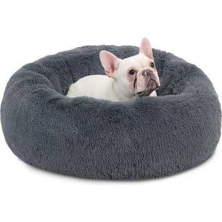Bedsure beroligende hundeseng til mellemstore hunde - Donut Vaskbar Medium Pet Bed 30 tommer Anti-Slip Rund Fluffy Plys imiteret Pels Katteseng P