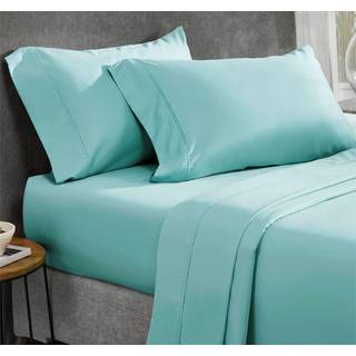 Californiens design den 100% bomuldsark - Softest 4 -PC Queen Sheet S?t k?lingark til queen size Bed Deep Pockets 400 Tr?dt?lling Saten Senget?js