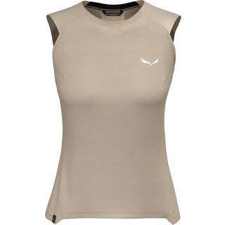 Salewa Women's Puez Alpine Merino Hybrid Tank Top Damer størrelse 42 farve beige/grå