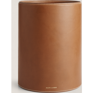 Ralph Lauren Home Brennan Leather Waste Bin Saddle Brown