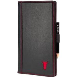 Leather Golf Scorecard Holder (PRO Edition) - Black with Red Detail
