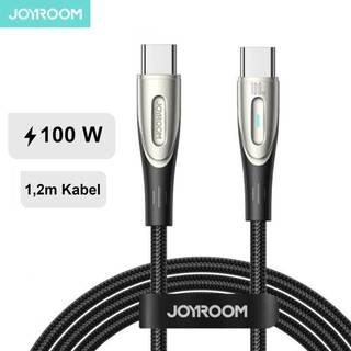 Joyroom USB-C til USB-C-kabel Hurtigopladning 100W, 5A, 1,2m - Sort