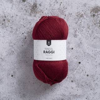 Järbo Tencel Raggi 100g 25004 Poppy red Indhold: 75% uld, 25% tencel Vægt/længde: 100 g = ca. 266 meter Anbefalede pinde: 3.00 mm Strikkefasthed: 10 x 10 cm = 25 m x 33 p Vask: Håndvask / Tørres fladt.