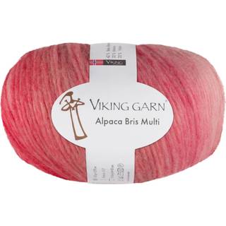 Viking Alpaca Bris Multi 368 Indhold: 42% Baby Alpaca, 33% Merinould, 25% Nylon Vægt/længde: 100 g = 270 meter Anbefalede pinde: 5-7 mm Strikkefasthed: 10 x 10 cm = 15-16 m Vask ved max 30°C / Tørres fladt.