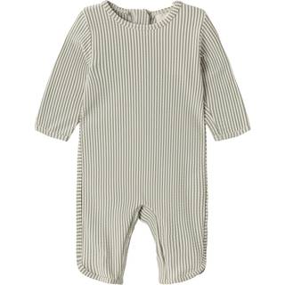 Lil Atelier Dried Sage Stribet Badedragt Upf 50+ - Str. 5y 110cm