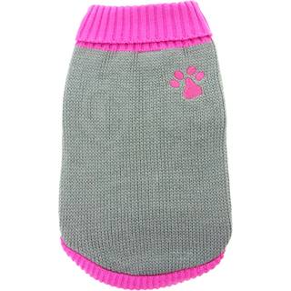 Strikket Hundetrøje - Pink Paw / Størrelse 20