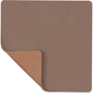 Lind Dna Square Vendbar Glasbrik 10x10 Cm Truffle/ - Dækkeservietter & Coasters Genanvendt Læder Old Rose - 992059