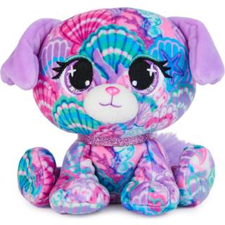 GUND P.Lushes Designer Fashion Pets Shelly Newport - Premium lilla havsskalsmønster hundebamse med glitrende halsbånd (lilla og blå)