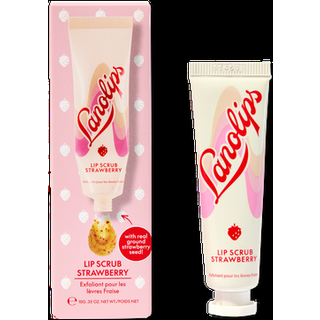Lanolips Lip Scrub - Natural Lip Exfoliator lavet med lanolin vitamin E & fint jordb?rfr? - blid sukkerskrub til sunde bl?de l?ber - Strawberry (