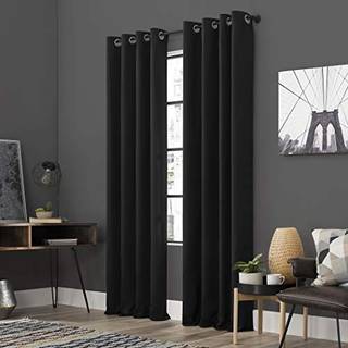 Sun Zero Soho 2-Pack Blackout Energy Effektiv Grommet Curtain Panel Pair 54 """" X 96 """" Sort