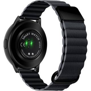 Smartwatch Rem 20mm Magnetisk Litchi Læder - Grå / Sort