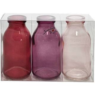 Rosa glasflasker, 10,5 cm