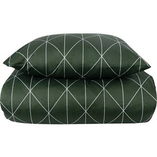 Sengetøj 240x220 cm - King size - Graphic harlekin grøn - 100% Bomuldssatin - By Night dobbelt sengetøj