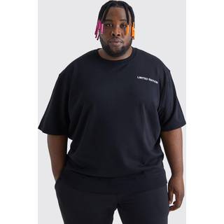 Mens Black Plus Oversized Ss Loopback Boxy Sweatshirt