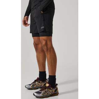 Mens Black Man Active Gym 5inch 2-in-1 Regular Fit Short