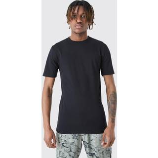 Mens Black Tall Basic Muscle Fit T-shirt