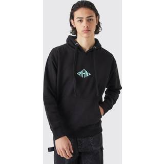 Mens Black Man Oversized Heavyweight Hoodie