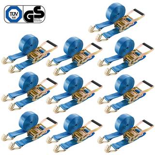 Arebos® spændebånd skraldebånd - 6 m langt,50 mm bredt,todelt,500daN,10 stk.