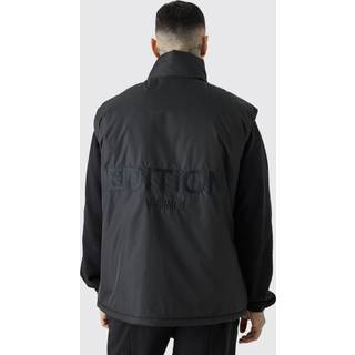 Mens Black Tall EDITION Oversized Funnel Neck Padded Gilet