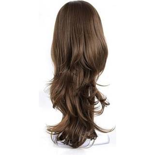 Onedor 22 """" Semi Curly Hair Women Ladies 3/4 Half Wig Premium japanske syntetiske fibre Parykker med sikret mesh hovedkappe (10)