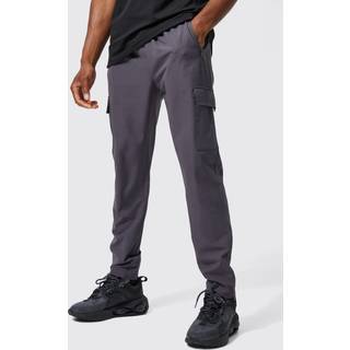 Mens Charcoal Active Training Dept Tapered Cargo Joggers