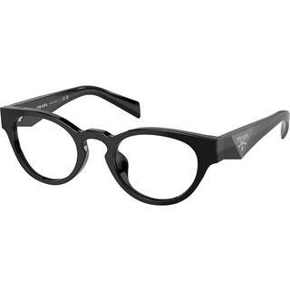 Prada Kvinde PR A11VD 16K1O1 Optiske stel Acetat Sort Transparent Rund Normal