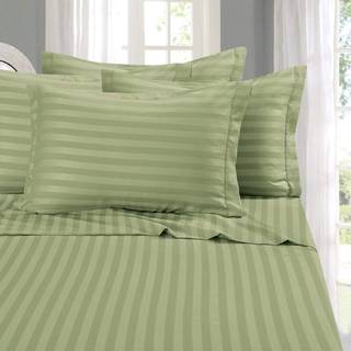 Elegant komfort Bedste bl?deste hyggeste 6-delt ark s?t! - 1500 Premier Hotel Quality Luksuri?s rynkebestandig 6-delt Damask Stripe Seng Set Quee