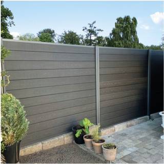 HORTUS Royal Verona hegnspakke, komposit, F&N-profil, trælook, 1 fag - 177,7 cm højde
