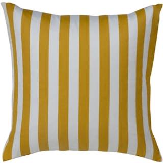 Pudebetræk 60x63 cm - Blødt bomuldssatin - Nordic Stripe - Gult og hvidt