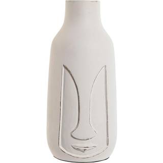 Vase Home ESPRIT Hvid Mangotræ Moderne Ansigt 15 x 15 x 30 cm