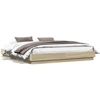 sengeramme med LED-lys 180x200 cm sonoma-eg