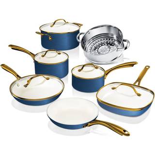 GOTHAM STEEL 12 dele keramisk nonstick køkkensæt – gryder og pander, ovnfast og opvaskemaskinesikker, giftfri