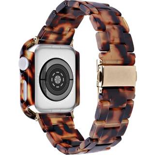 Apple Watch 9/8/7 (45mm) Harpiks Urrem & Cover - Sort / Brun